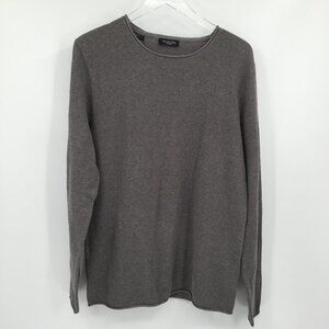 Selected Rocky crew neck textured skyway heathered gray sweater men new Large